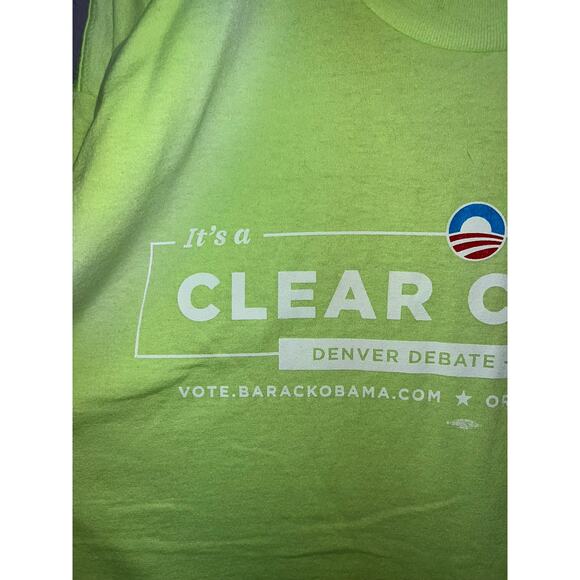 Vintage Denver Debate Shirt Vote Barack Obama Yellow Presidential Tee XL - Picture 2 of 8